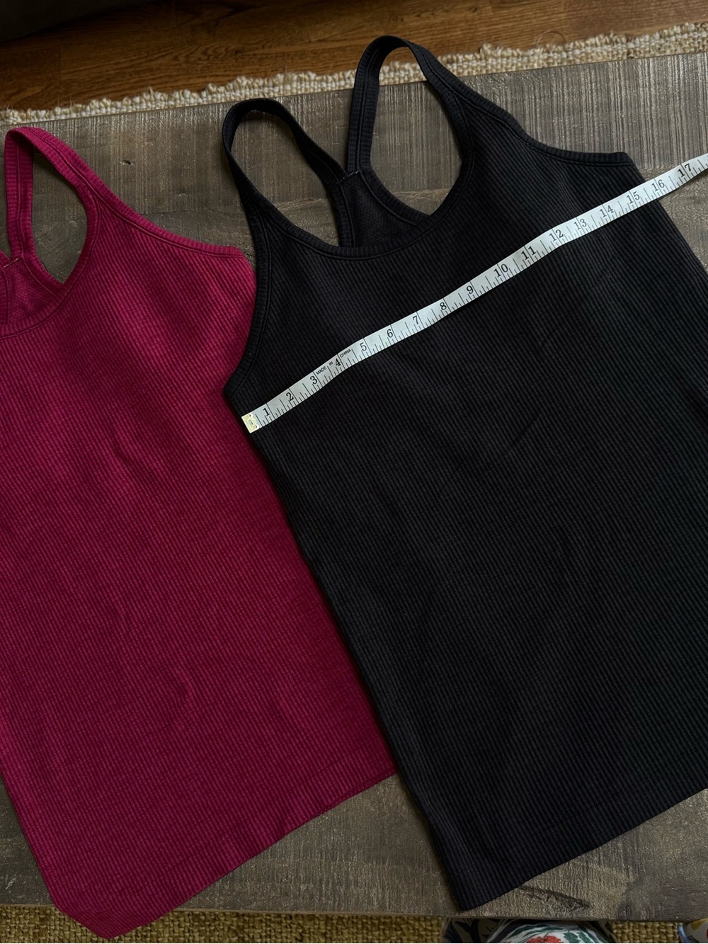 Lululemon Ribbed Ebb to street Racerback Tank Top - Black & Red - Picture 2 of 7